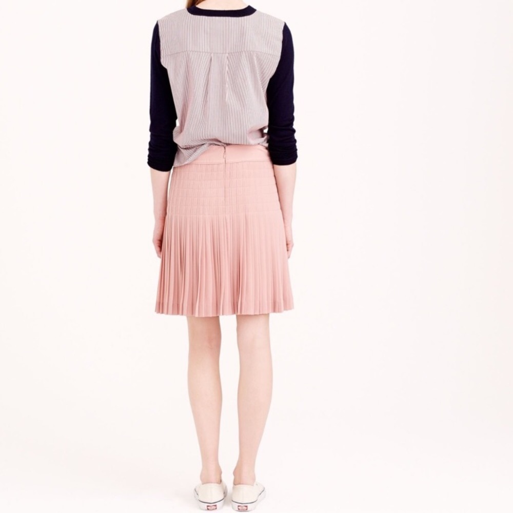 J.Crew Pleated Lattice Skirt in Navy - Picture 3 of 11